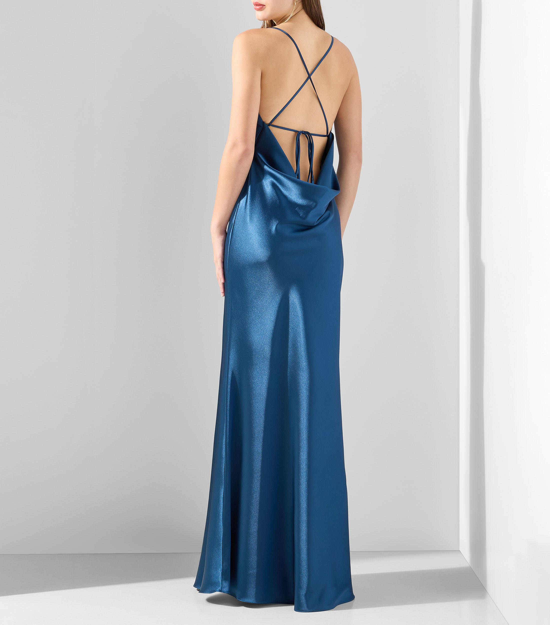 Vestido de Noche largo liso Mujer